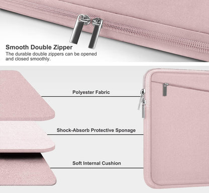 Laptop Sleeve 15.6 inch, Durable Computer Carrying Bag Protective Case Briefcase Handbag with Front Pocket, Slim Laptop Cover for 15-16 Inch HP, Dell, Lenovo, Asus, Notebook, Black