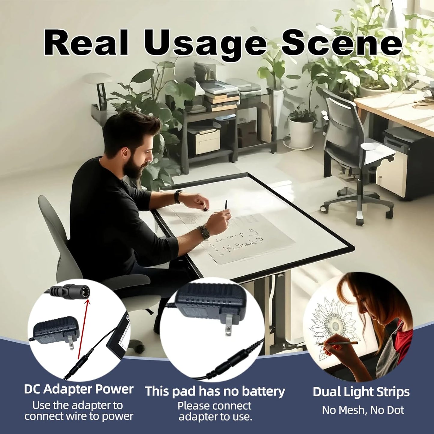 Large A2 LED Light Pad for Diamond Art Painting & Tracing, USB-Powered Light Board with 3 Brightness Levels - Includes Clips & Painting DIY Tools Kit
