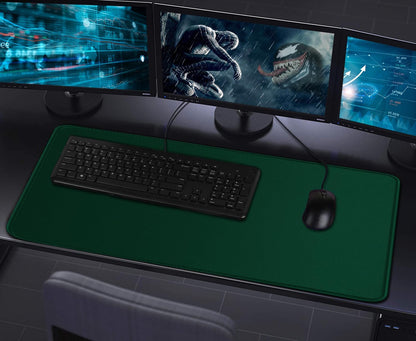 Large Extended Gaming Mouse Pad with Stitched Edges, (31.5X15.7In) Durable Non-Slip Natural Rubber Base, Waterproof Computer Keyboard Pad Mat for Esports Pros/Gamer/Desktop/Office/Home-Black