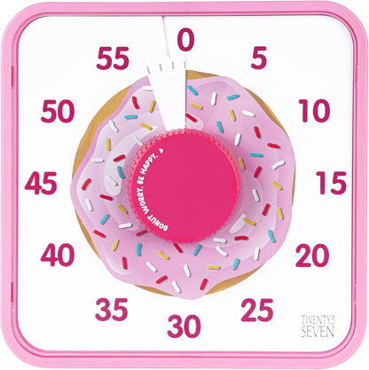 Visual Timer 7.5 inch; 60 Minute 1 Hour Countdown Timer for Kids Classroom Teaching Tool Home Office Meeting, Mechanical Countdown Clock for Exam Time Management Magnetic, Sky Blue with Colorful Disc