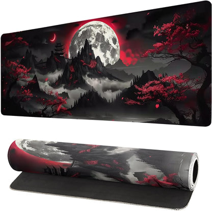 Japanese Mouse Pad, Large Japanese Desk Mat, XL Anime Gaming Keyboard Mat, Non-Slip Rubber Base, Big Extended Desk Protector for Home Office, 31.5”x11.8”
