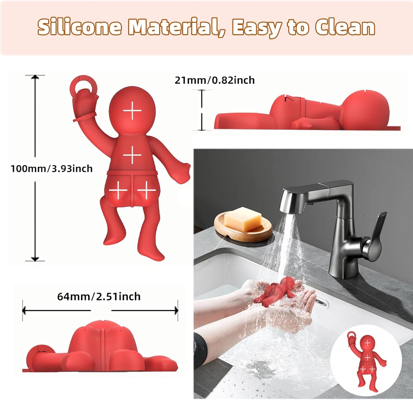 Silicone Funny Pen Holder Pencil Pin Organizer Cute Desk Decorations Office Accessories Funny Keychain for Schoolbag Handbag Checkout Counter (BLACK)