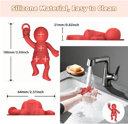 Silicone Funny Pen Holder Pencil Pin Organizer Cute Desk Decorations Office Accessories Funny Keychain for Schoolbag Handbag Checkout Counter (BLACK)