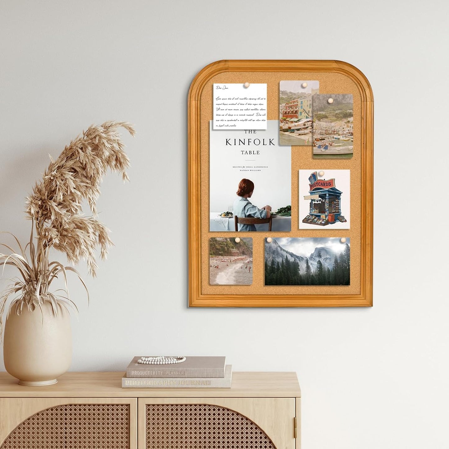Cork Board for Walls, 17X13 inches Bulletin Board with Frame, Decorative Hanging Pin Board Vision Board Message Board for Office School Home Decor(2R&2S,4333,1p)