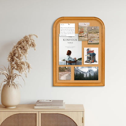 Cork Board for Walls, 17X13 inches Bulletin Board with Frame, Decorative Hanging Pin Board Vision Board Message Board for Office School Home Decor(2R&2S,4333,1p)