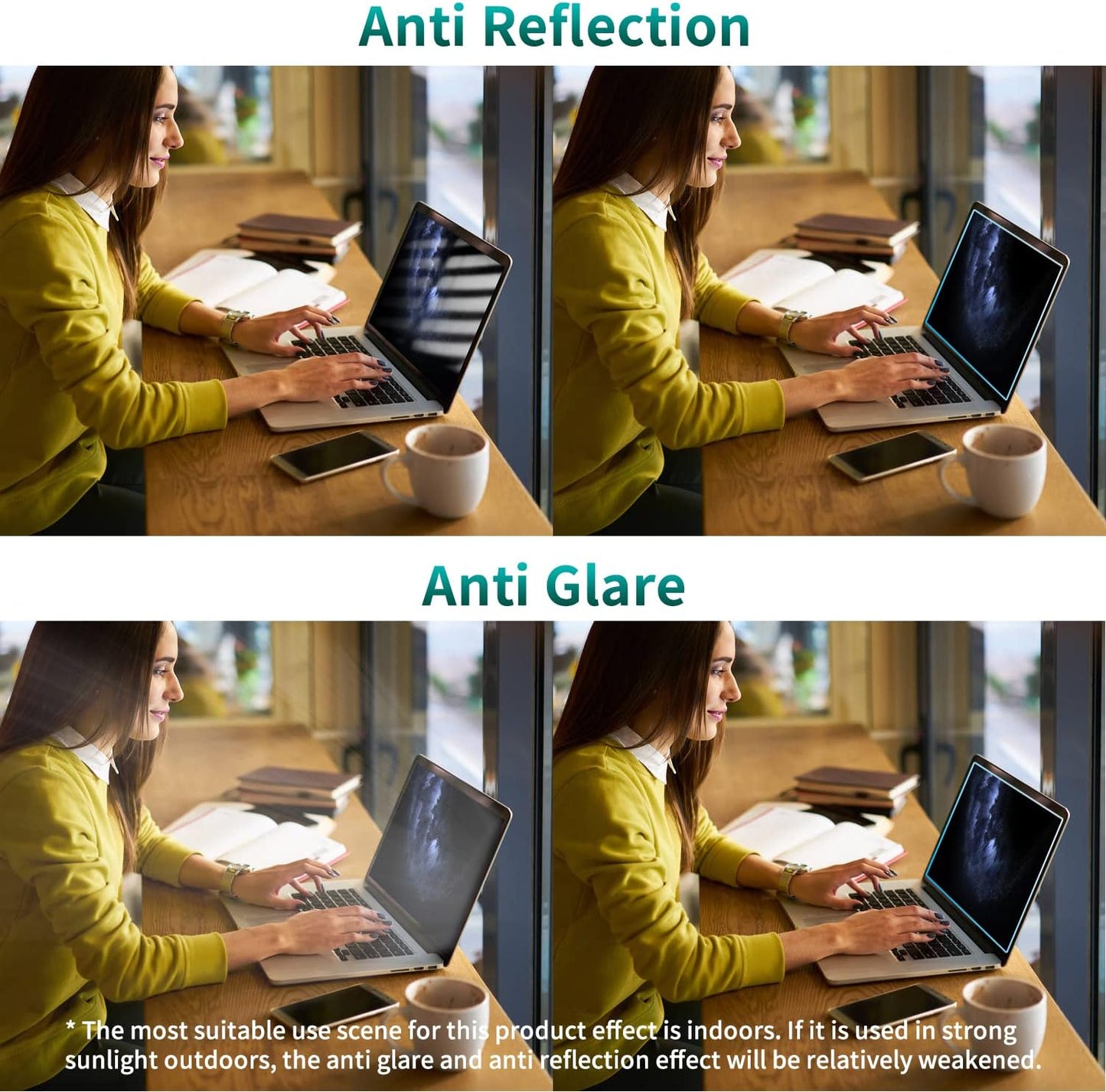 F FORITO 2-Pack 15.6 Inch Anti Blue Light Laptop Screen Protector, Eye Protection Anti Glare Matte Computer Screen Cover for 15.6" Laptop with 16:9 Aspect Ratio, Reduce Eye Strain and Touch Sensitive