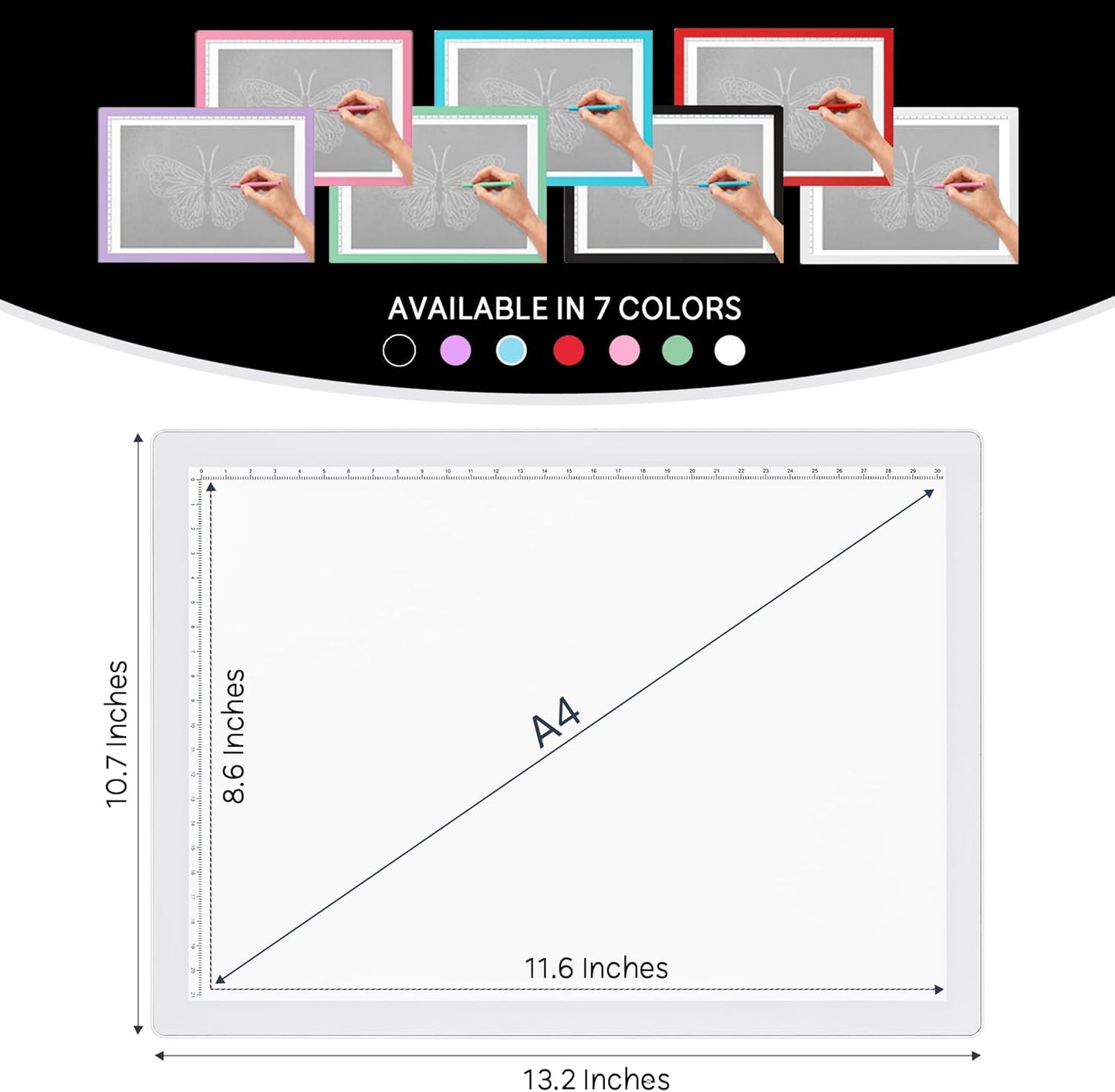 iVyne Rechargeable A4 Light Pad for Tracing & Weeding - LED Light Board for Weeding Vinyl - for Cricut Vinyl Weeding Tools - Ultra-Thin & Portable - Perfect for Artists & Crafters - Pink