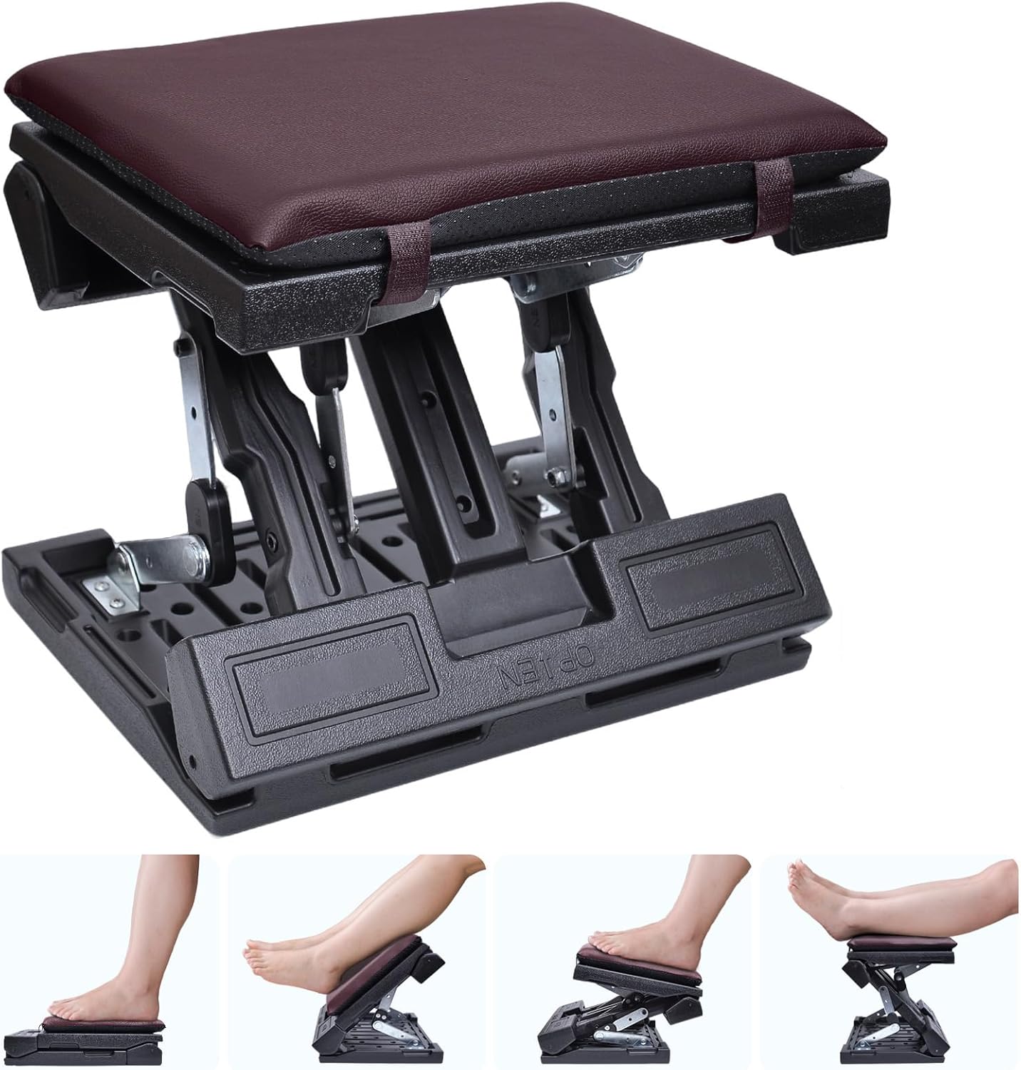 Scalebeard Foot Rest for Under Desk at Work,Height Adjustable Infinite Angle Ergonomic Foldable Footrest for Office, Gaming,Computer, Removable Pad Desk Foot Stool with Massage Beads,for All Seasons