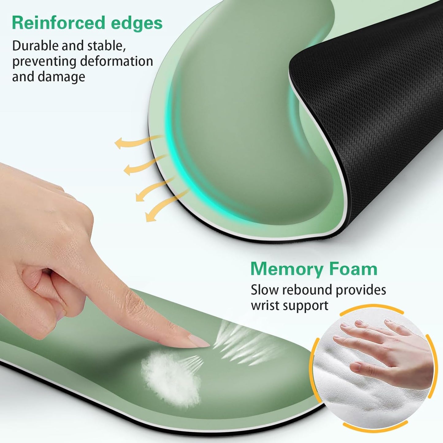 Ergonomic Keyboard Wrist Rest, Mouse Pad with Wrist Rest Anime, Cat Gaming Mousepad with Wrist Support, Memory Foam Wrist Rest Set for Computer Keyboard, Funny Cute Office Desk Accessories