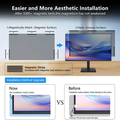 Laptop Privacy Screen 14 Inch 16:9 Aspect Ratio, Laptop Screen Privacy Shield Compatible With Lenovo Hp Dell Acer Asus Thinkpad Envy Xps, Removable Anti Glare Blue Light Computer Filter Protector