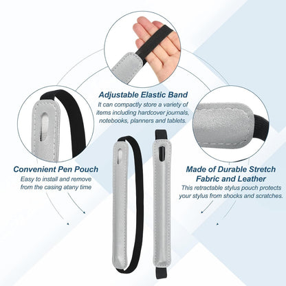 PATIKIL Stylus Holder for Tablet, Universal Pen Sleeve Retractable Stylus Pen Holder Elastic Pencil Pocket Case Protective Pouch for Tablet Case Notebook, Pink