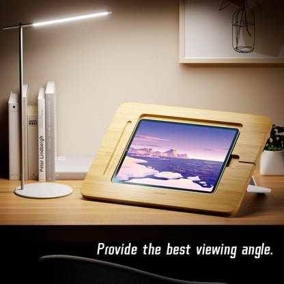 AFOOYO Bamboo Tablet Drawing Stand - Portable & Adjustable 5 Angles,Laptop Stands Riser, Book Reading Stand,Compatible with 9.7/10.2/10.5/10.9/11 inches