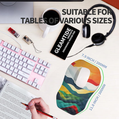 Ergonomic Raised Mouse Pad Wrist Support with Bilateral Slope Memory Foam Mousepad for Wrist Rest and Carpal Tunnel Pain Relief 11.8x7.9〃 Black