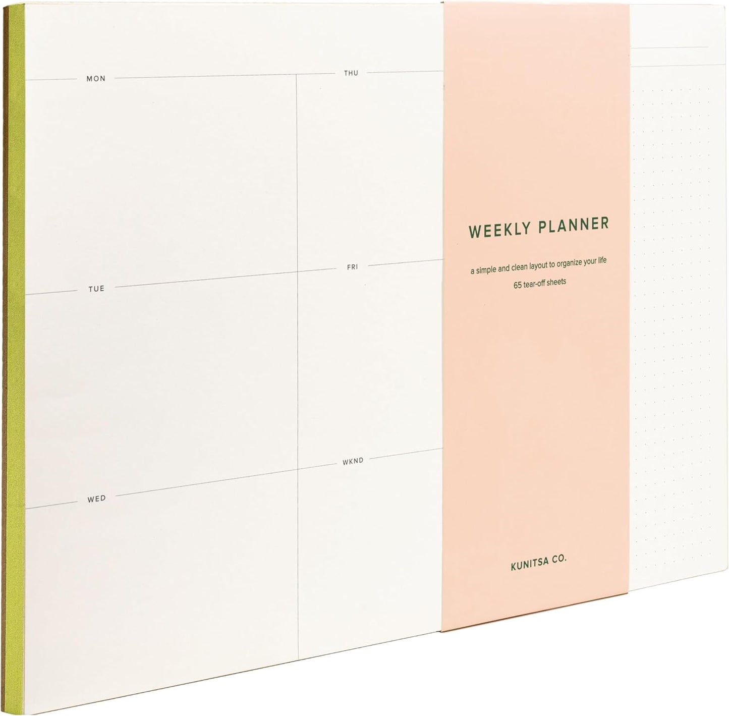 Daily To-Do List Notepad – Desk Pad for Work and Study, Lime, 8.25x5.85 Inches