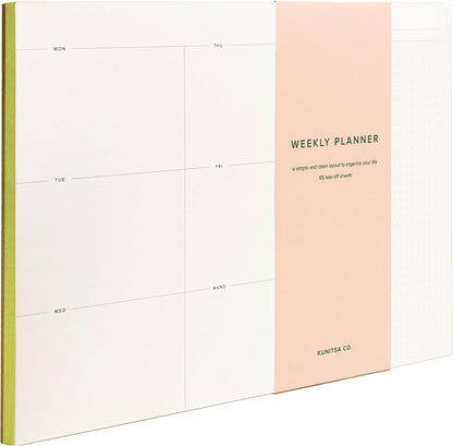 Daily To-Do List Notepad – Desk Pad for Work and Study, Lime, 8.25x5.85 Inches