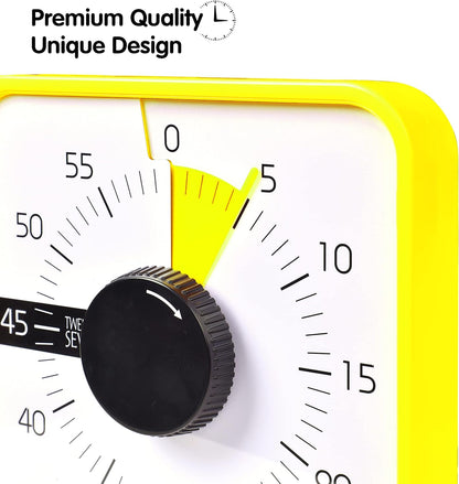Visual Timer 7.5 inch; 60 Minute 1 Hour Countdown Timer for Kids Classroom Teaching Tool Home Office Meeting, Mechanical Countdown Clock for Exam Time Management Magnetic, Sky Blue with Colorful Disc