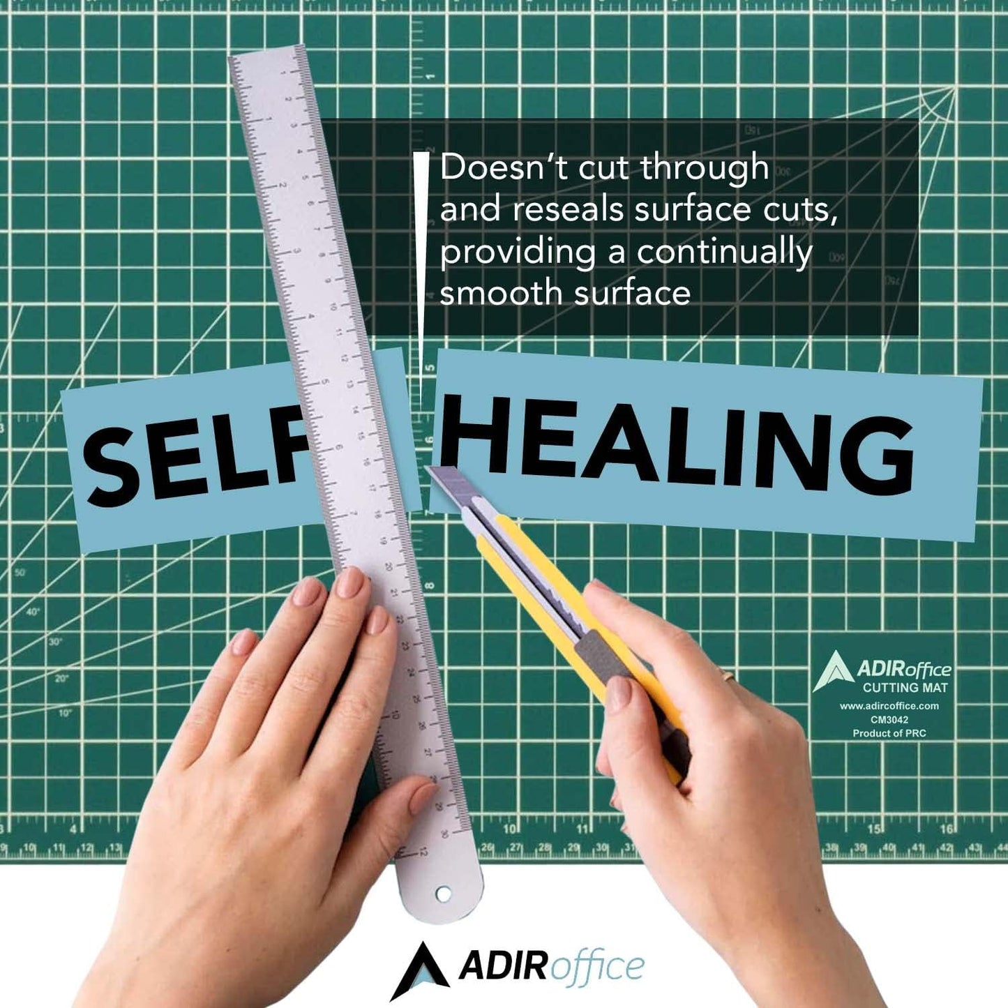 Adir Corp. Professional Self Reversible Healing Cutting Mat, 36 by 48-Inch, Green/Black