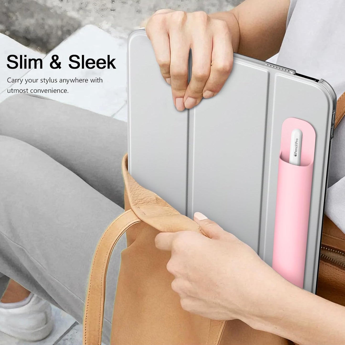 MoKo Pencil Case Holder, Adhesive Silicone Pencil Protected Sleeve Compatible with Apple Pencil Pro/ (USB-C)/ 1st/ 2nd Generation, Similarly Sized Styluses Accessories, Black
