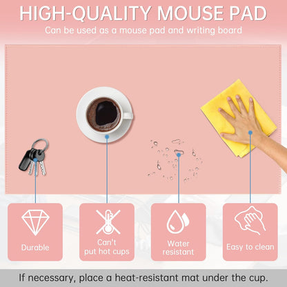 AKOZLIN 35.4"x 18.9" Soft PU Leather Surface Office Desk Mouse Mat Anti-Push Pad with Full Grip Fixation Lip Table Blotter Edge-Locked Protector