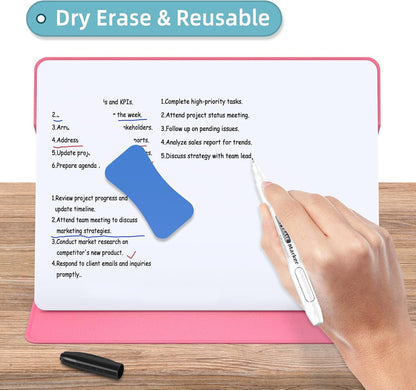 Magnetic Weekly Dry Erase Board,Portable Weekly Planner Whiteboard,Desktop Weekly Calendar White Board,to do List White Board 9.5"x7" Schedule Board Message Board for Office Home School (Black)