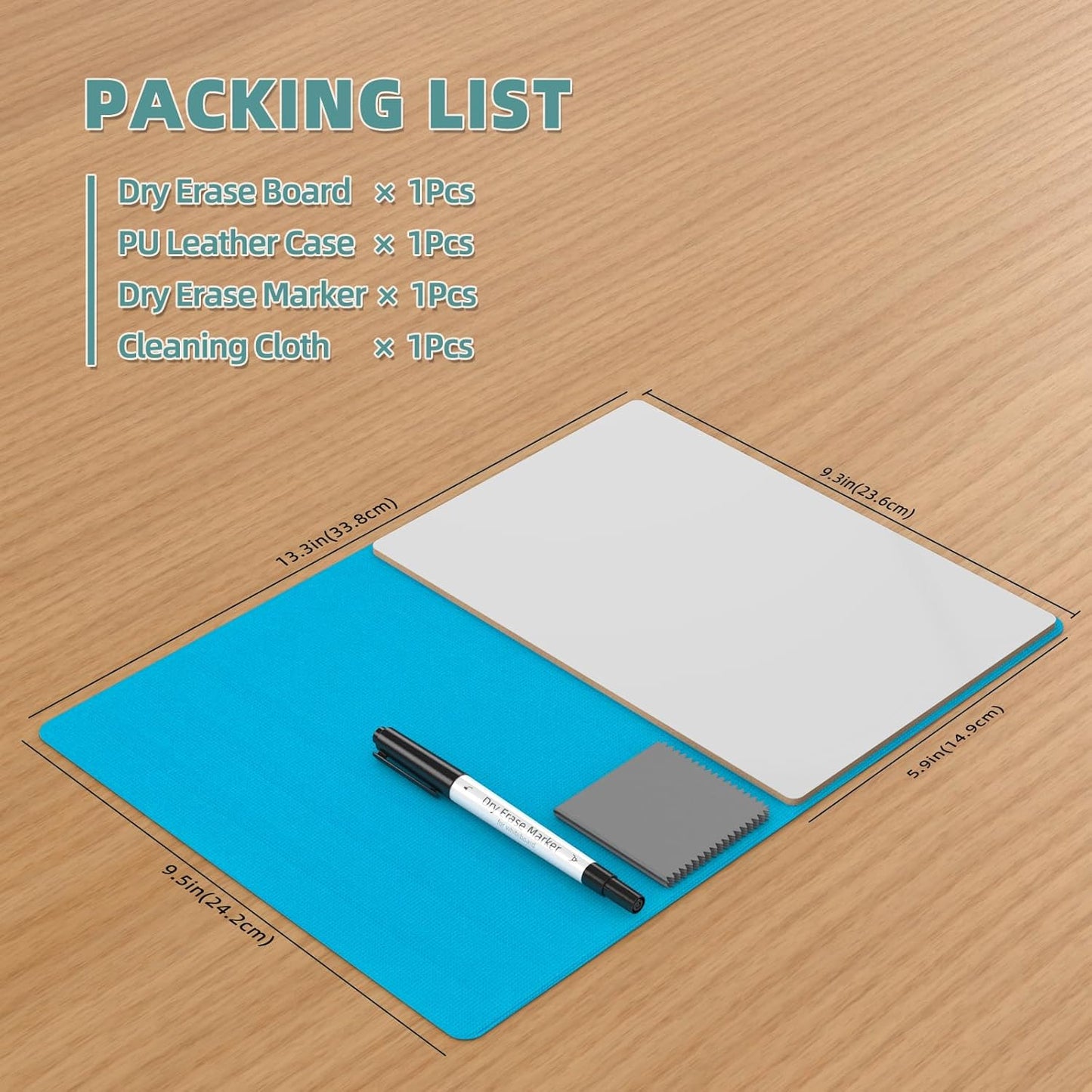 Portable Small White Board,Reusable Dry Erase Board with Stand,Desktop Whiteboard for Office Meeting Bussiness Home 9" x 6" with Marker, Wipe Cloth (Black)