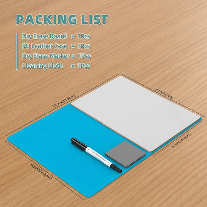 Portable Small White Board,Reusable Dry Erase Board with Stand,Desktop Whiteboard for Office Meeting Bussiness Home 9" x 6" with Marker, Wipe Cloth (Black)