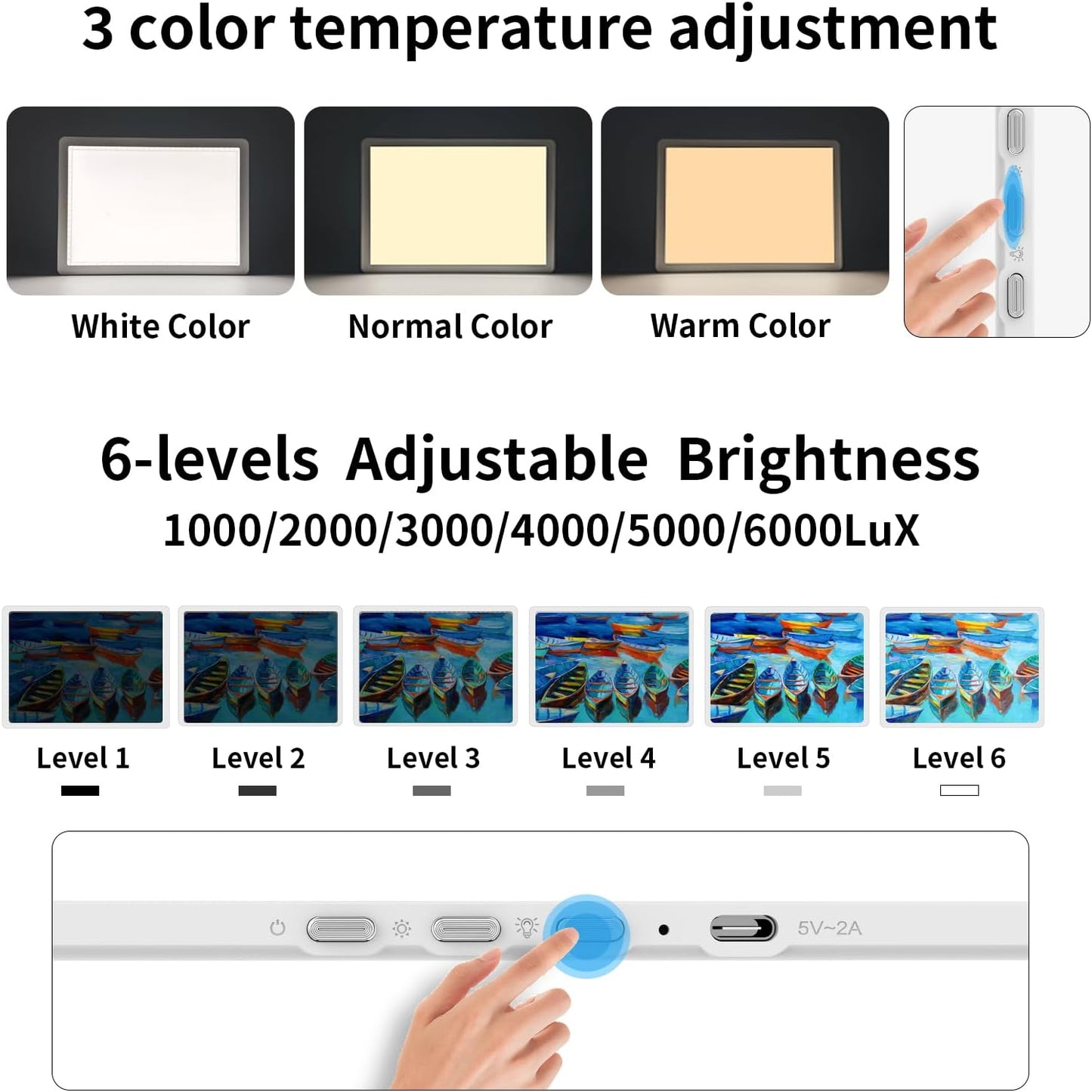 TOHETO A4 Light Board for Diamond Painting, Super Bright Magnetic Light Pad with Side Buttons, Lightbox for Tracing and Drawing, Corded Light Table for Sketching, Animation, Weeding Vinyl (Black)