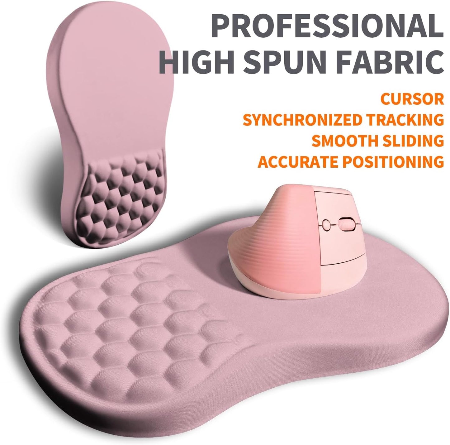 Ergonomic Joint Wrist Support Mouse Pad with Memory Foam Cushion Massage Bump, Carpal Tunnel Pain Relief Mousepad Slope Design for Wrist Rest, 11.8x7.9 in, Black