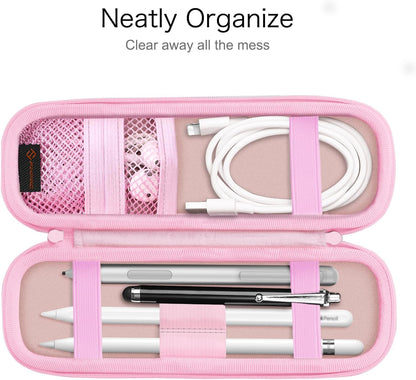 Fintie Holder Case for Apple Pencil Pro, Apple Pencil (USB-C / 1st / 2nd Generation), PU Leather Carrying Bag Sleeve Compatible with Pen, USB Cable, Samsung Stylus, Lilac Marble