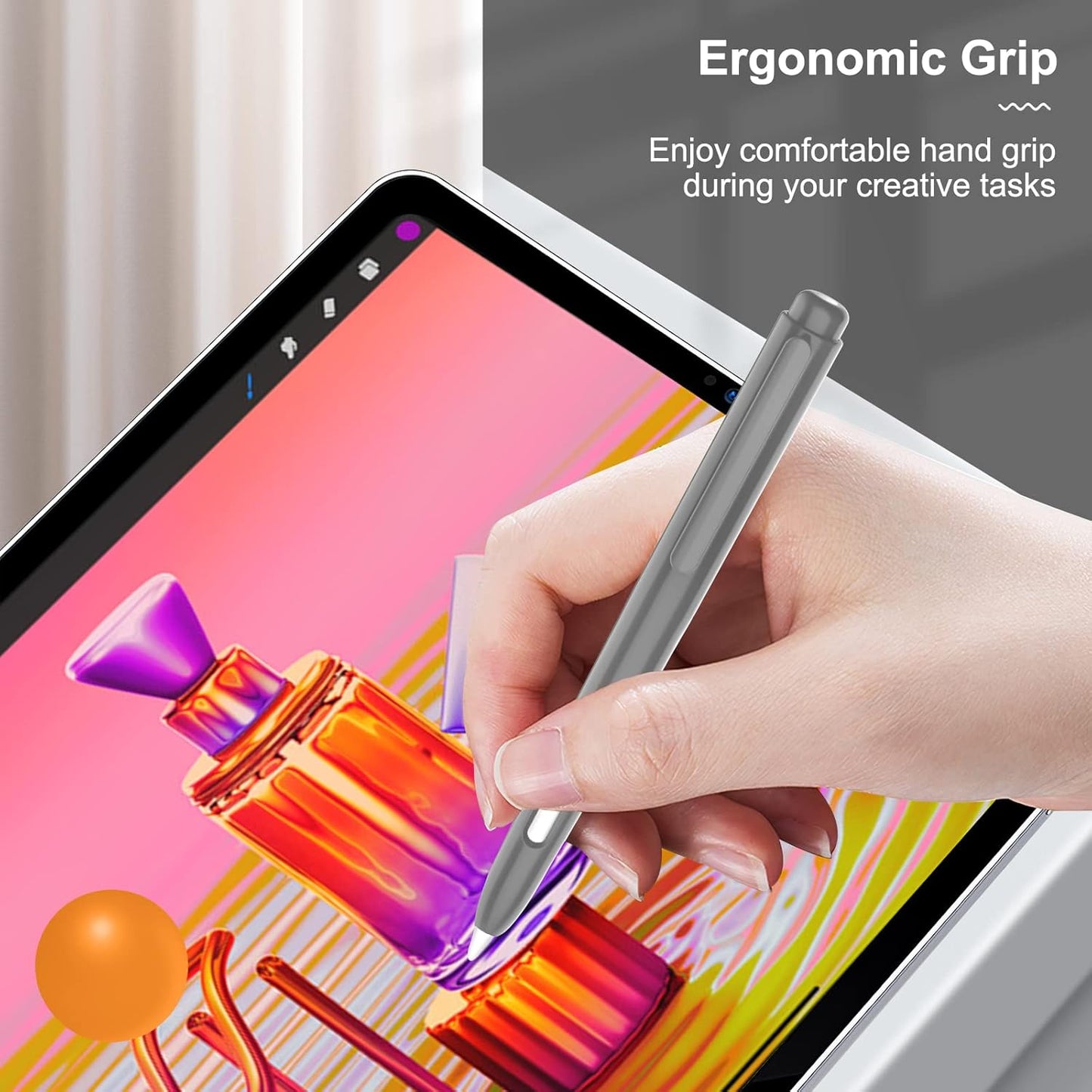 MoKo Holder Case Compatible with Apple Pencil 2nd Generation, Retractable Protective Apple Pencil Cover with Sturdy Clip, Hard PC Apple Pencil Case, Support Double-Tap, Dark Purple