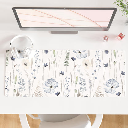 QIYI Large Mouse Pad, Cute Pink Desk Mat for Desktop, Women Girls PU Leather Desk Pad Waterproof Gaming Mousepad, Rose Gold Marble Computer Protector Writing Pad for School Office Home 31.5" x 15.7"