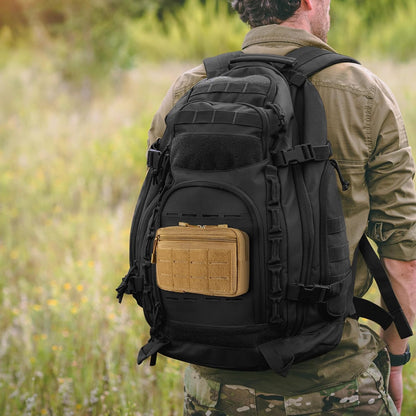 FRTKK Tactical Molle Admin Pouch Utility Laser Cut EDC Tool Pouch Bag Horizontal Modular Pouches Include US Flag Patch and Keychain