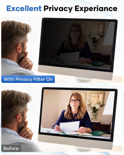[2 Pack] 24 Inch Computer Privacy Screen for 16:9 Aspect Ratio Widescreen Monitor, Eye Protecting Anti-glare Blue Light Display Screen Privacy Protection, Removable Anti-scratch Coating