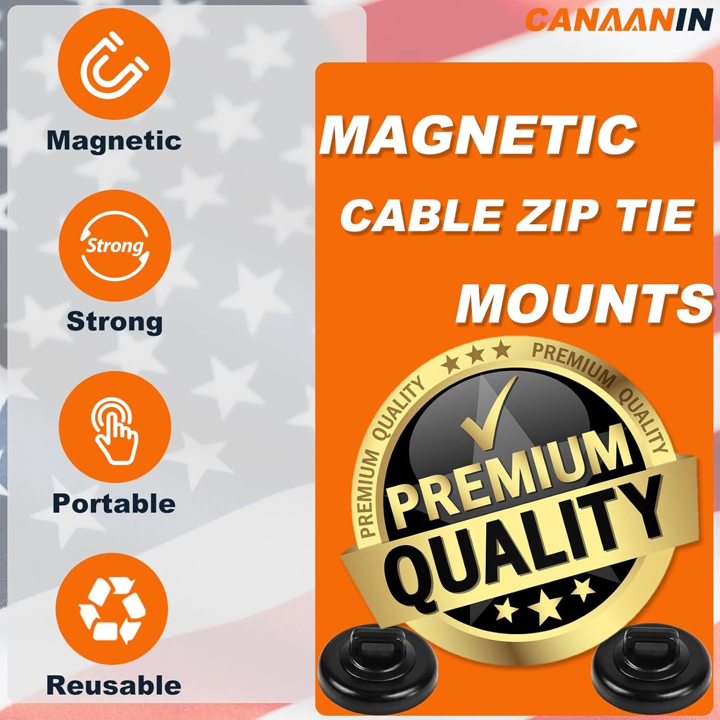 Magnet Zip Tie Mount Clips Magnetic Zip Ties Mount Base Holder Strong Wire Cable Holder Mount Wire Clips Management for Home Office Marine Electrical Wiring (D19 20 Pcs)