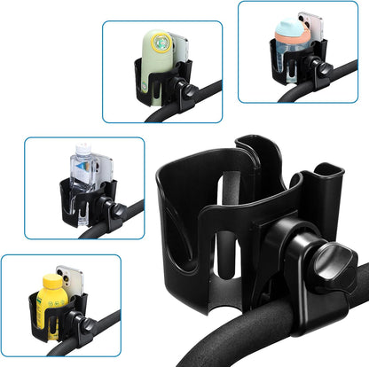 Accmor Stroller Cup Holder, Universal Cup Holder for Stroller Walker Bike, 360° Rotatable Large Caliber Designed Bottle Holder for Stroller, Bike, Wheelchair, Scooter