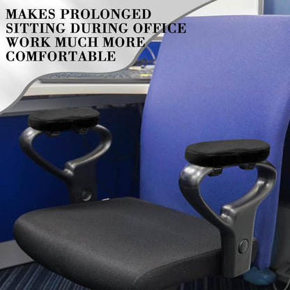Threlaco 2 Pcs Office Chair Armrest Pads Soft Foam Office Chair Arm Covers Fluffy Flannel Gaming Armchair Armrest Cushion for Elbows and Forearms Support Pressure Relief(Gray)