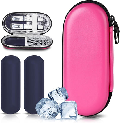 MOSLA Insulin Cooler Travel Case with 2 Reusable Ice Packs for Insulin Pen Portable Medical Cooler Bag for Diabetes and Other Diabetic Supplies for The Daily Life and Trip