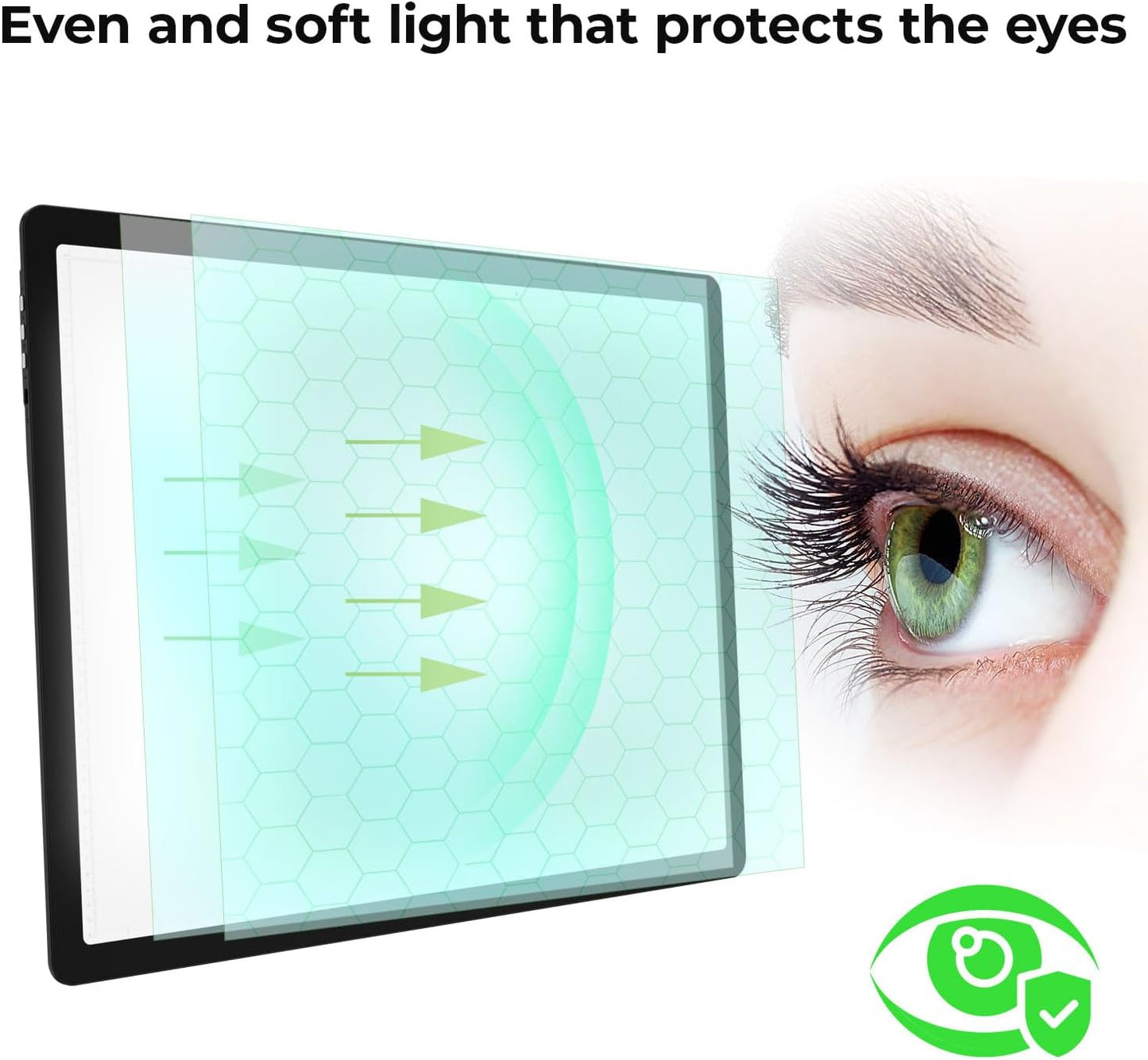 Zocelight Rechargeable A3 Light Board with Built-in Stand & Bag,Super Bright Magnetic Light Box for Tracing,Wireless Light Pad for Diamond Painting,Side Buttons,LED Light Table for Drawing,Sketching
