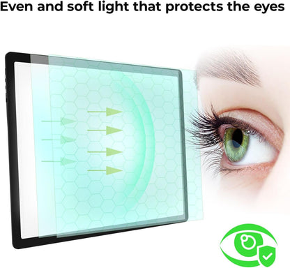Zocelight Rechargeable A3 Light Board with Built-in Stand & Bag,Super Bright Magnetic Light Box for Tracing,Wireless Light Pad for Diamond Painting,Side Buttons,LED Light Table for Drawing,Sketching