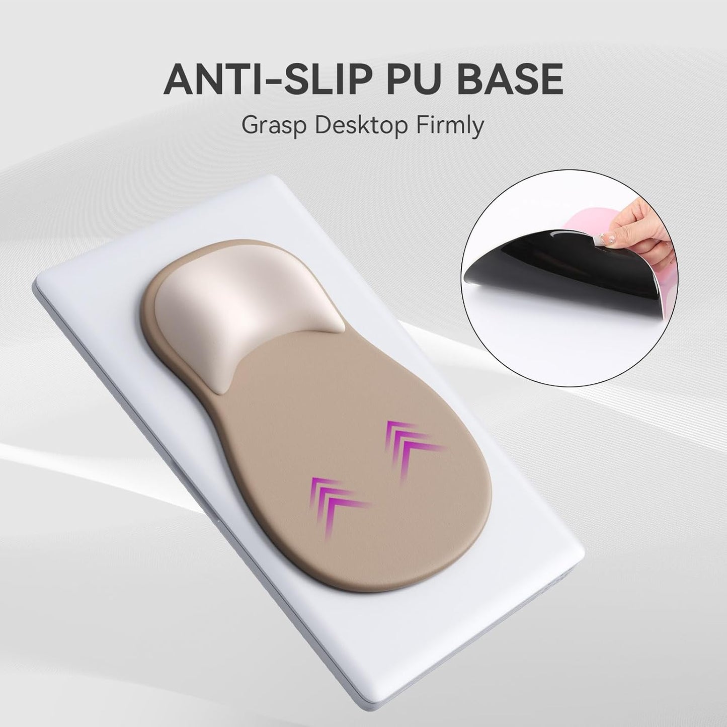 Ergonomic Mouse Pad with Wrist Rest,Cute Gel Mousepad Wrist Support - Small Mini Portable for Travel Mouse Pads for Desk Laptop,Computer,Office & Home Decor (Pink&Light Pink)