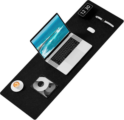 Hsurbtra Desk Pad, 23.6" x 13.8" PU Leather Desk Mat, M Extended Mouse Pad, Waterproof Desktop Blotter Protector, Non-Slip Ultra Thin Small Laptop Keyboard Writing Mat for Office Home, Pink