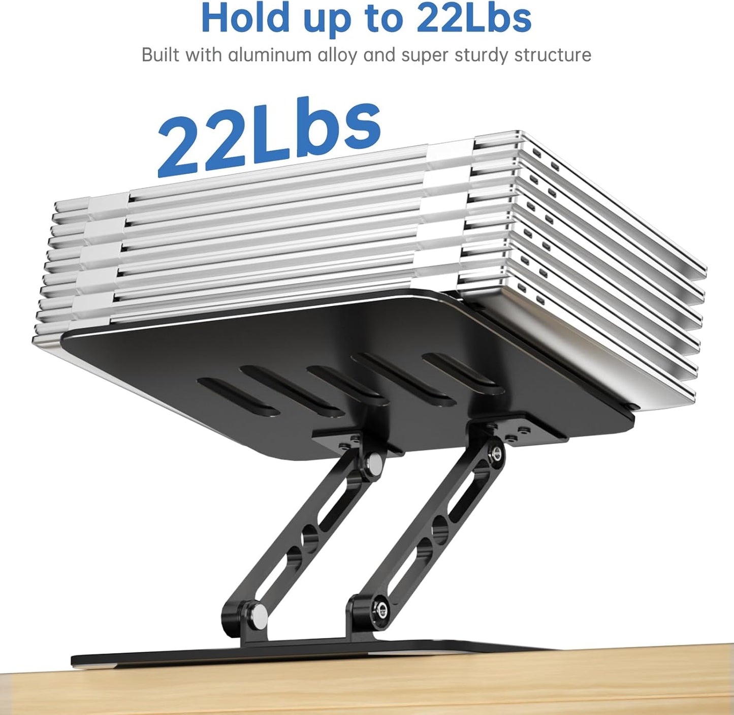Laptop Stand for Desk Adjustable Computer Stand with 360 Rotating Base Ergonomic Laptop Riser Mount for Desk Foldable Protable Computer Desk Fits with MacBook Pro Air, Rectangle