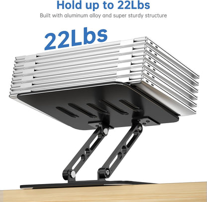 Laptop Stand for Desk Adjustable Computer Stand with 360 Rotating Base Ergonomic Laptop Riser Mount for Desk Foldable Protable Computer Desk Fits with MacBook Pro Air, Rectangle