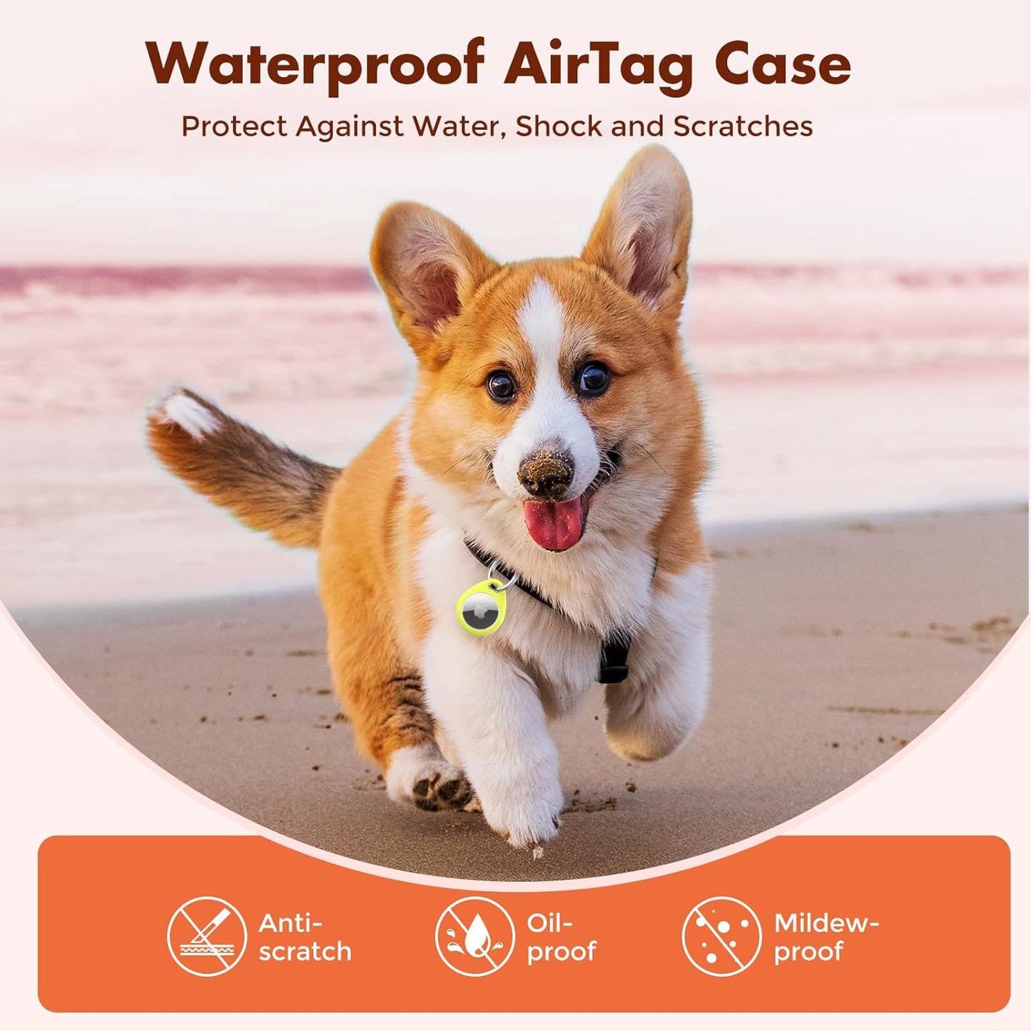 UNBREAKcable AirTag Holder for Apple - 4 Pack Air Tag Case [Fit Tightly Design] [Easy to Install] [Hold Securely] Waterproof TPU Protective Cover with Metal Keychain for Kids,Pet,Luggage,Backpack,Keys