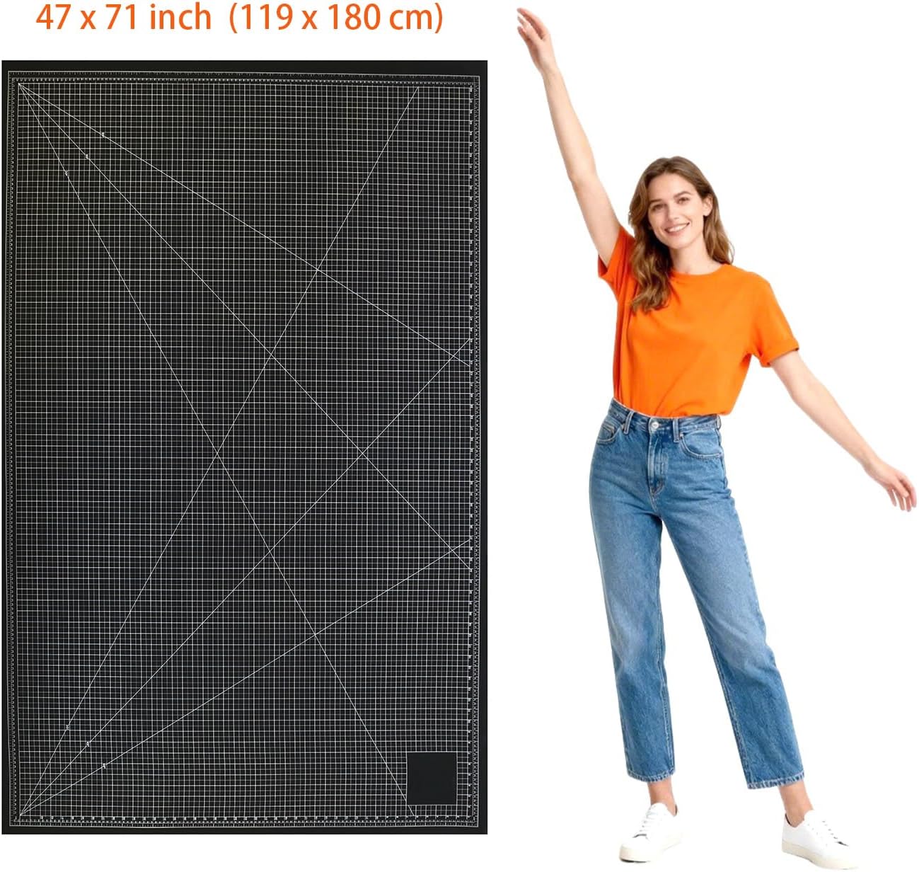 NEWBRAUG 18'' × 24'' Perfect Self Healing Cutting Mat, Non-Slip Gridded Rotary Cutting Board, Necessary for Quilting, Sewing, Craft, Fabric & Scrapbooking(Green/Black)…