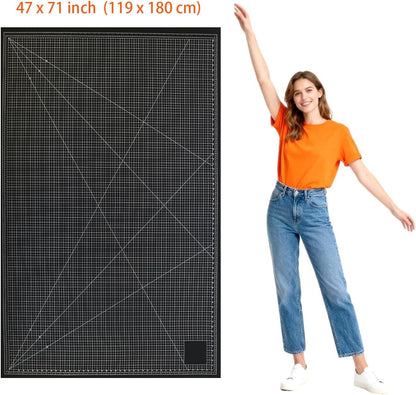 NEWBRAUG 18'' × 24'' Perfect Self Healing Cutting Mat, Non-Slip Gridded Rotary Cutting Board, Necessary for Quilting, Sewing, Craft, Fabric & Scrapbooking(Green/Black)…