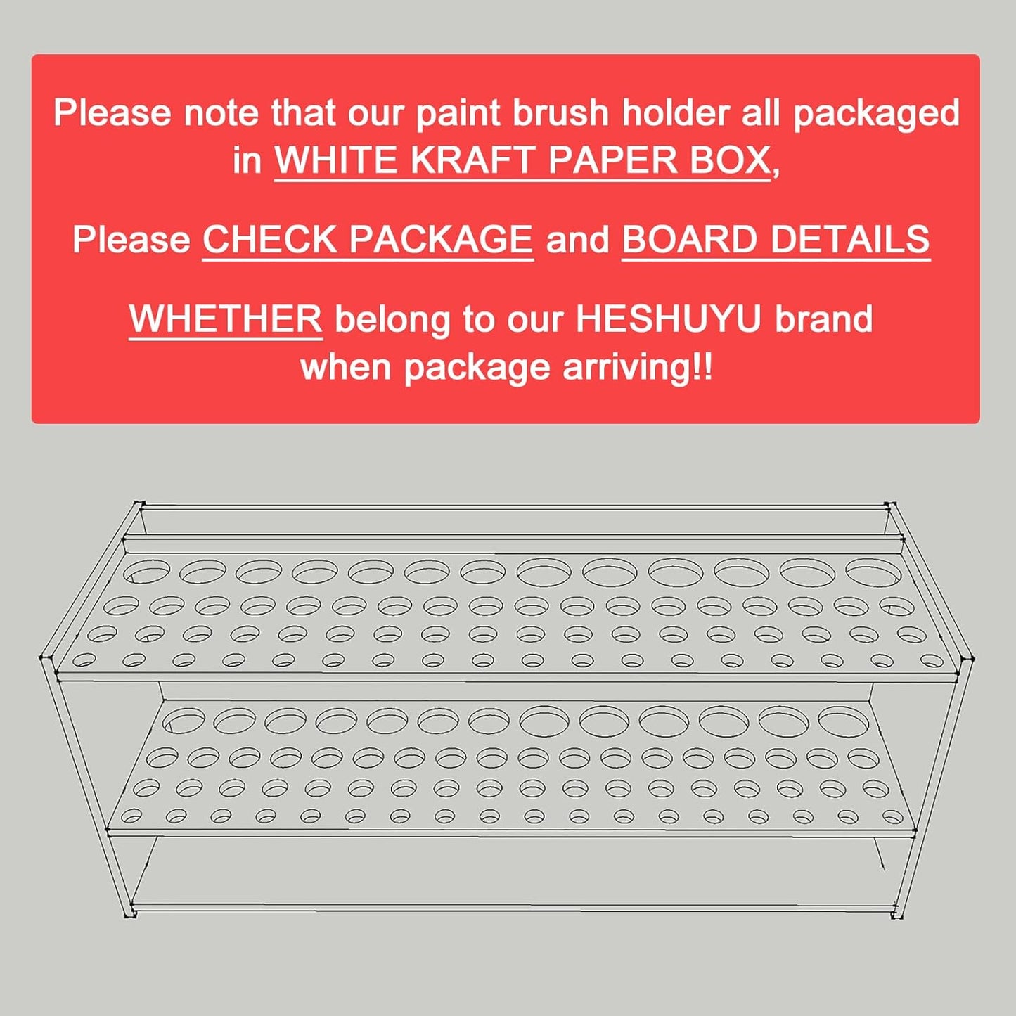 Wooden Paint Brush Holder with Glue 67 Hole and Large Tool Compartment Paint Brush Organizer Desk Paintbrush Holder Stand Wood Paintbrush Rack