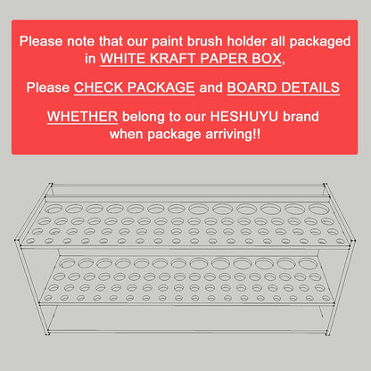 Wooden Paint Brush Holder with Glue 67 Hole and Large Tool Compartment Paint Brush Organizer Desk Paintbrush Holder Stand Wood Paintbrush Rack