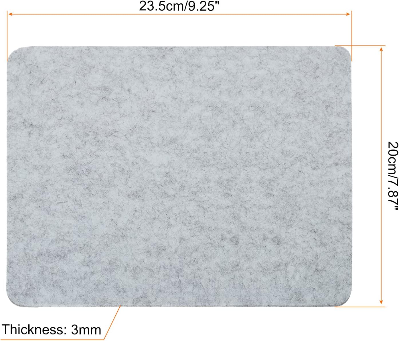 PATIKIL 9"x8" Mouse Pad, Felt Dual Side Soft Desk Pad Writing Mat for Office Home, Light Gray