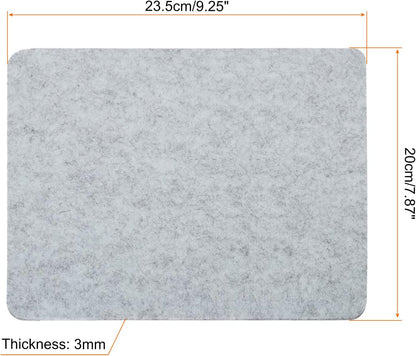 PATIKIL 9"x8" Mouse Pad, Felt Dual Side Soft Desk Pad Writing Mat for Office Home, Light Gray